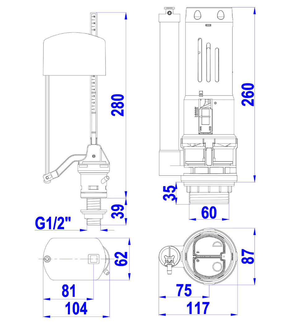 Bộ Xả Smart Round KR Piston Pro 2 nhấn VS1707 — ảnh 4