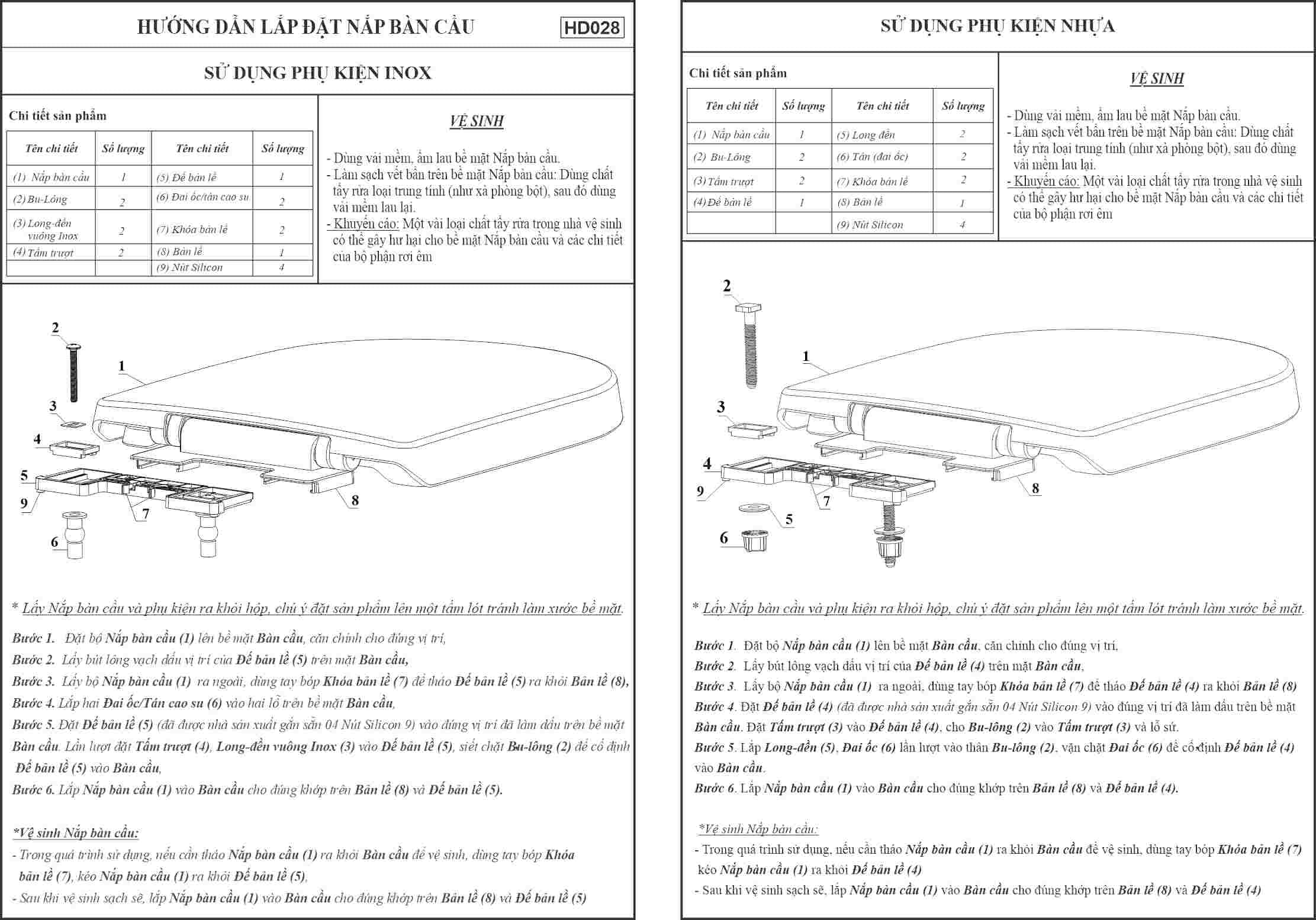 Nắp bàn cầu hơi HA-33 trắng (SP11) — ảnh 4