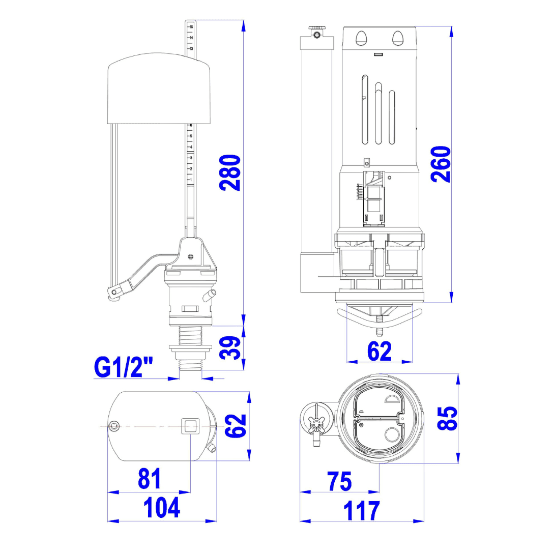 Bộ Xả Smart Round LK Piston Pro 2 nhấn VS1807 — ảnh 2