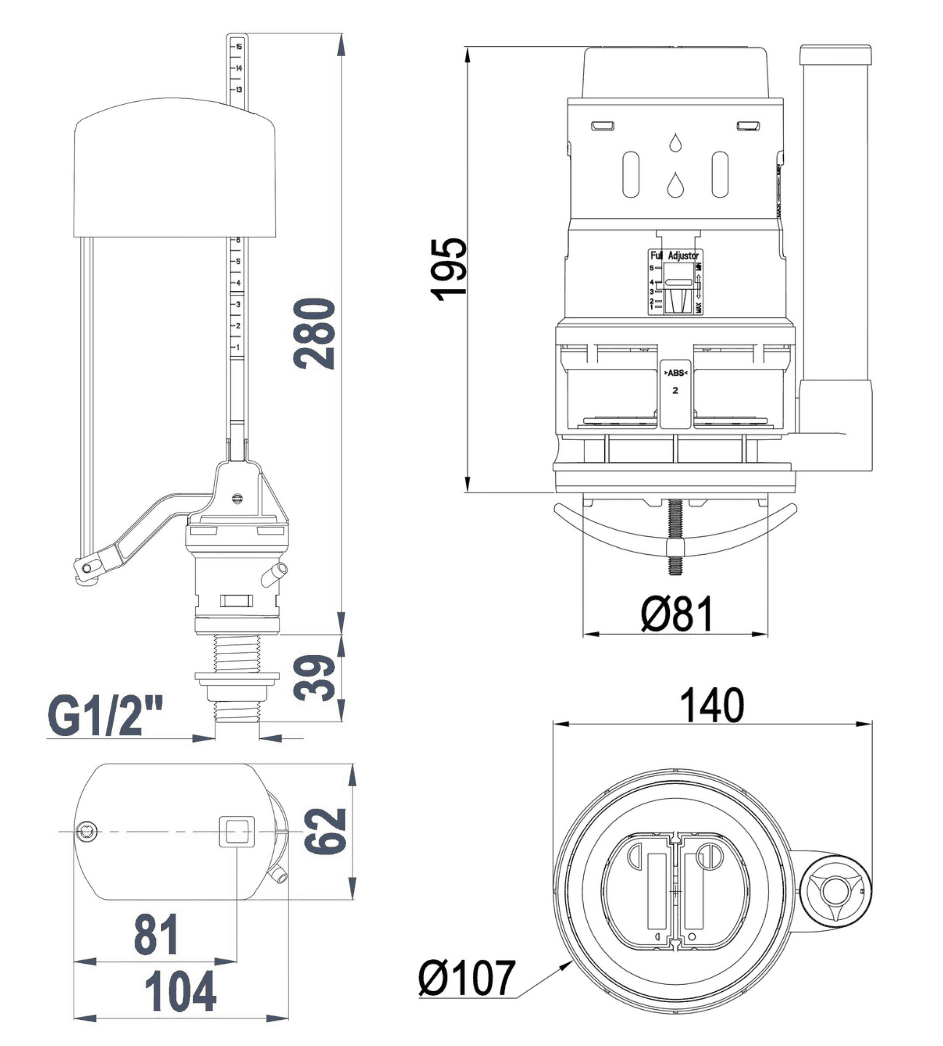 Bộ Xả Big Low LK Piston Pro 2 nhấn VS2607 — ảnh 3