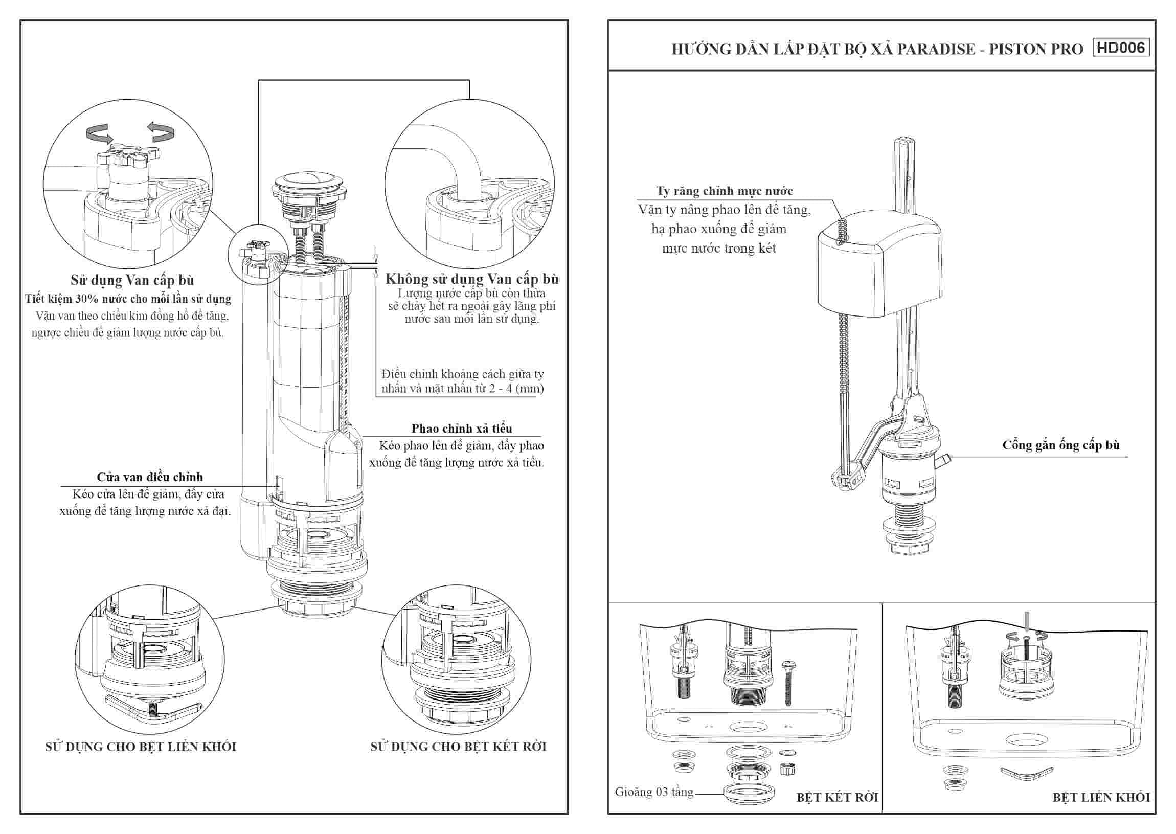 Bộ Xả Paradise LK Piston Pro 2 nhấn VS0507 — ảnh 3