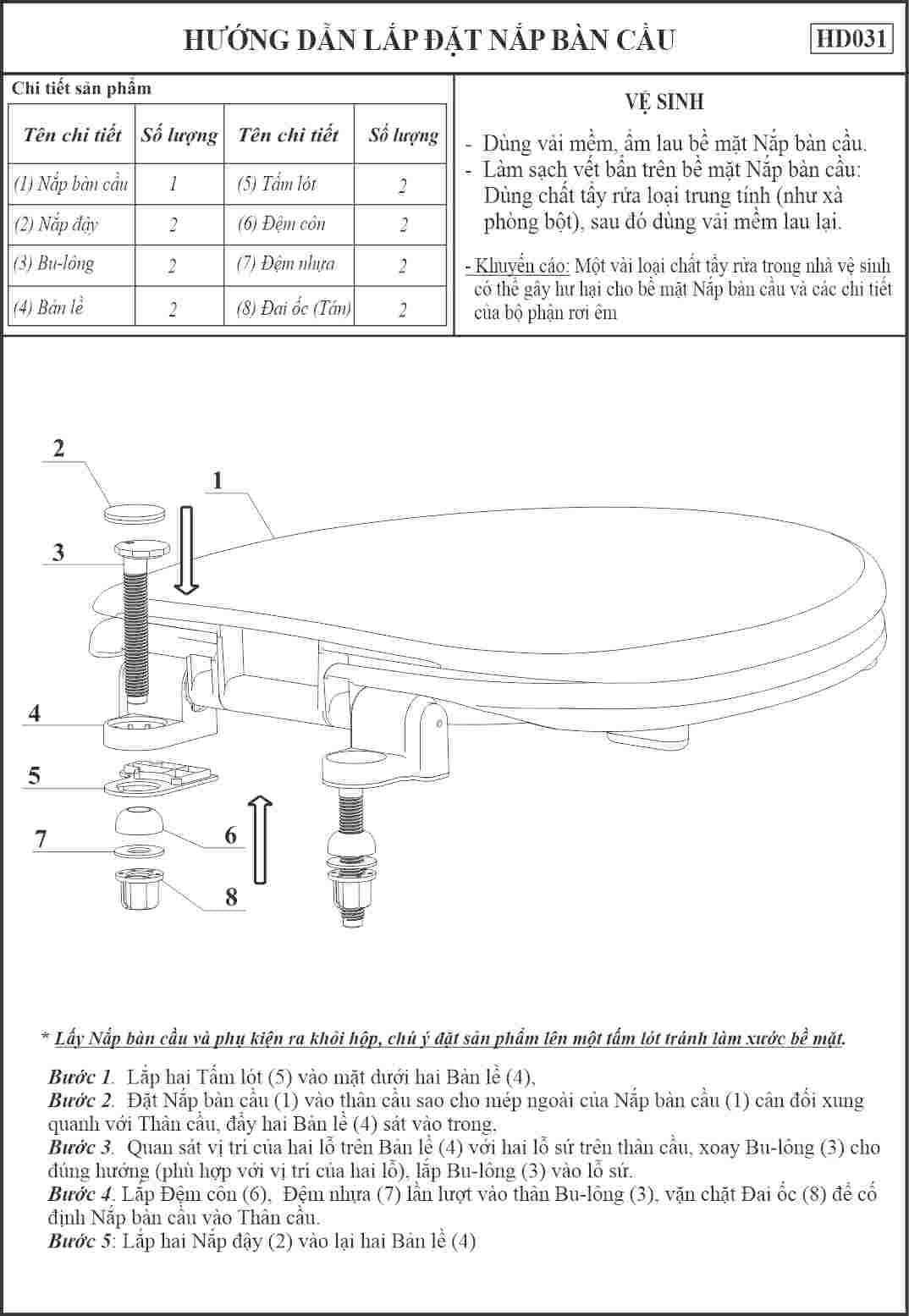 Nắp BC hơi HA09 trắng (SP08) — ảnh 3