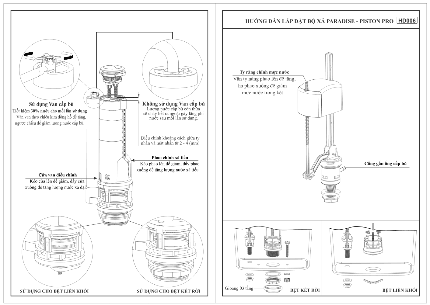 Bộ Xả Paradise KR Piston Pro 2 nhấn VS0407 — ảnh 2