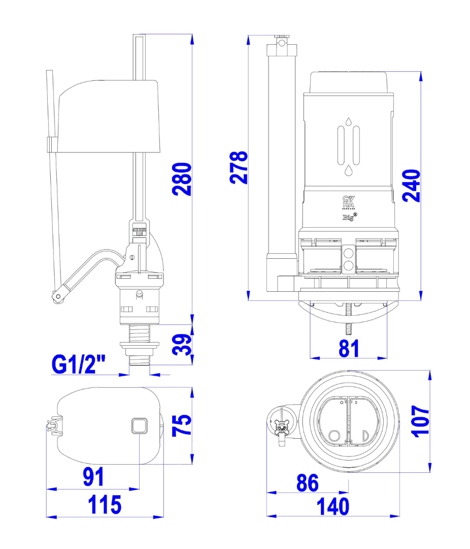 Bộ Xả Big LK Piston 2 nhấn VS2303 — ảnh 2