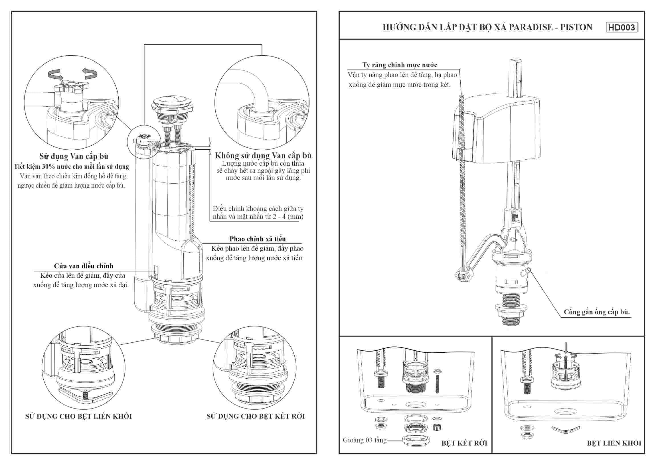 Bộ Xả Paradise LK Piston 2 nhấn VS0503 — ảnh 2
